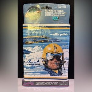 Vintage Blue Angels Wall Paper Boarder Sound Barrier Self Adhesive